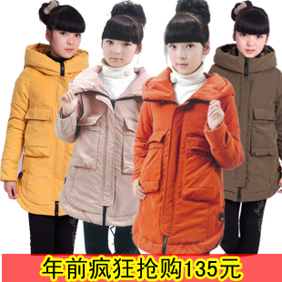  大童韩版冬装中长款棉衣儿童棉服棉袄新款女大童棉衣外套