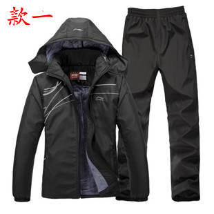  秋冬李宁正品新款棉衣 修身情侣加厚抓绒棉服 李宁运动服套装男