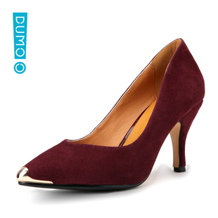  dumoo朵牧春季新款细高跟鞋 头层羊皮性感尖头女婚鞋 单鞋