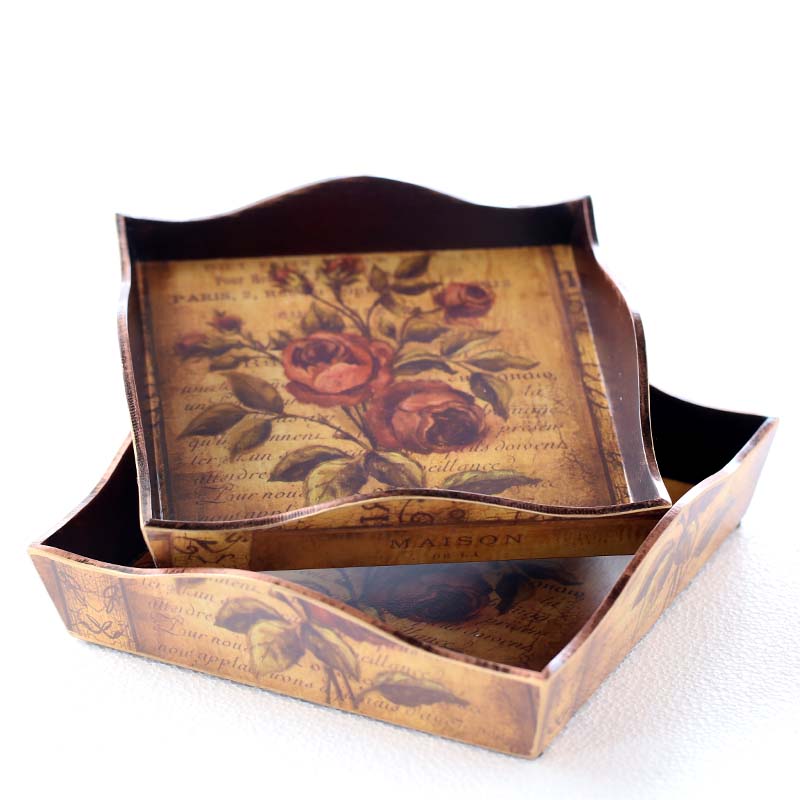 Retro Continental tray Countryside style Home Furnishing woodiness Square Tray tea tray Mobile tray Water cup Storage trayin the Home accessories , Decorative items , Fruit plate/Fruit baskets category - from Buy2taobao.com to provide professional Taobao agent buy service