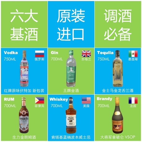 特惠\/六大基酒套装\/5分钟学会鸡尾酒调酒\/花式