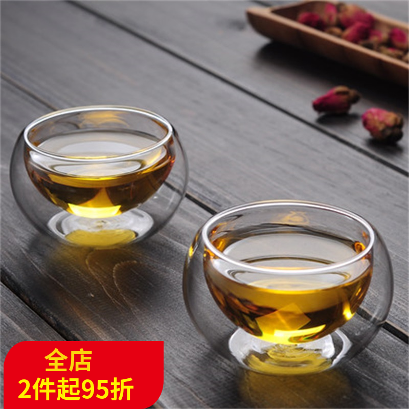 家用耐热玻璃茶具不烫手茶杯小玻璃茶杯泡茶杯子双层创意透明水杯|ruв категории посуда, чайный сервиз, чашка - от Buy2taobao.com для оказания профессиональной услуги покупки агента Taobao