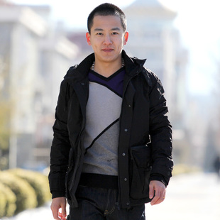  JackJones/杰克琼斯正品 男式戴帽拉链中长款夹克21023双色