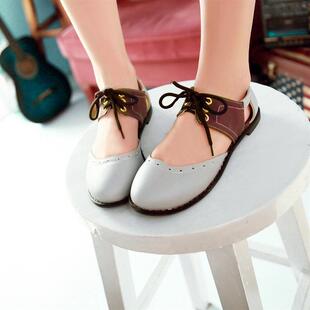  新款夏季日系森女复古森林系带凉拖鞋英伦风镂空平底大码凉鞋女鞋