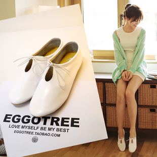  夏款百搭真皮牛津鞋 平底女鞋 平跟英伦风单鞋 韩国小白鞋