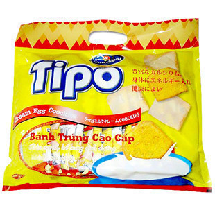  进口零食品 正宗越南tipo白面包干 tipo白巧克力鸡蛋味面包干300g