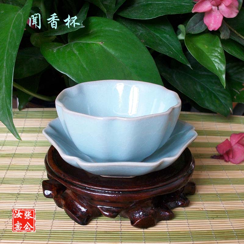 【汝窑闻香杯】汝瓷河南汝州原产地 张公汝窑玛瑙入釉开片茶杯|ruв категории посуда, чайный сервиз, чашка - от Buy2taobao.com для оказания профессиональной услуги покупки агента Taobao