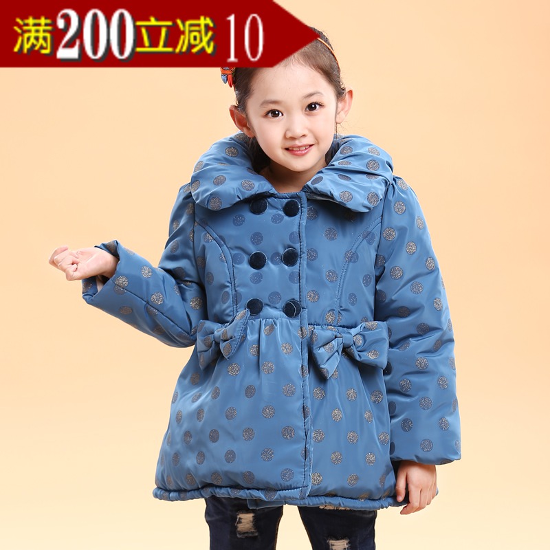 2013童装女中童棉衣冬装新款 韩版儿童加厚外套宝宝棉袄棉服连帽