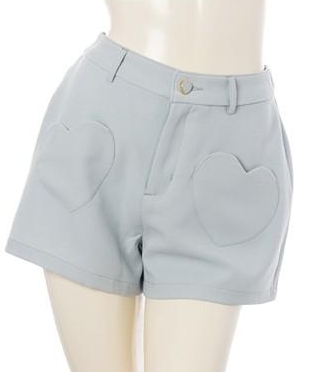 爱心口袋高腰松紧腰...