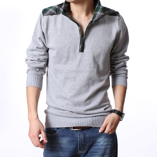 魅傑秀起 秋裝男士立領毛衣韓版 修身針織衫男線衫套頭毛衣男裝