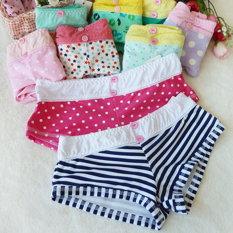 【我要永远幸福】8条<em>包邮平角内裤女</em>纯棉 防走