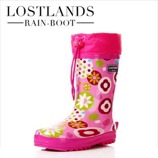  LOSTLANDS 实用高档儿童雨鞋女童雨鞋女孩雨靴 绒毛内里内胆保暖