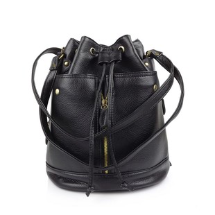  新款韩版单肩双肩后背休闲欧美运动女潮包复古PU大圆筒水桶包