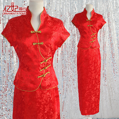 婚纱礼服亿妃婚纱2013新款红色中式复古气质