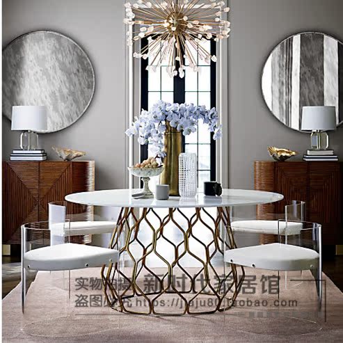 Northern Europe ins Marble dining table and chair combination circular modern Simplicity Having dinner Table household Small apartment Round Table 4in the Residential furniture , Tables , Dining table category - from Buy2taobao.com to provide professional Taobao agent buy service