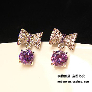 新光饰品 正品 新年礼物 蝴蝶结八心八箭锆石耳钉 耳环耳坠 女特 新光饰品 正品 新年礼物 蝴蝶结八心八箭锆石耳钉 耳环耳坠 女特