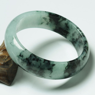  特泊丝 缅甸翡翠手镯a货冰种玉镯子带证 墨绿山水飘花玉手镯多款