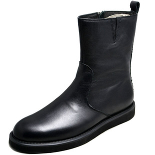  新款男士中高帮日常休闲皮鞋 户外牛仔靴 时尚中筒靴英伦男靴