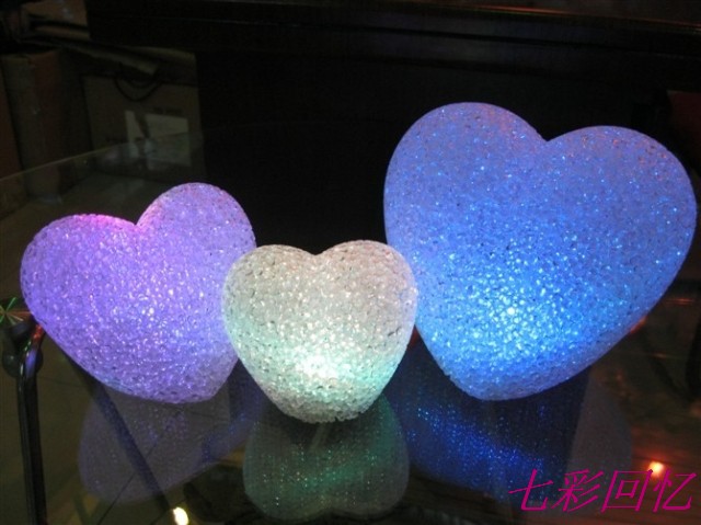 8CM斜心 七彩水晶小夜灯 心形水晶 粒子灯 婚庆礼品|msdalam kategori keluarga memasang ibu, Lampu & Lighting Fixtures, cahaya malam - dari Buy2taobao.com untuk memberikan perkhidmatan ejen Taobao profesional membeli