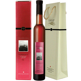  加拿大原装进口冰酒vqa 卡罗琳品丽珠冰酒甜红葡萄酒红卡礼盒200m