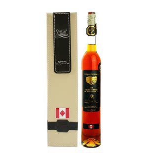 昵买网 加拿大冰酒进口红酒 VQA赤霞珠甜红葡萄酒 单支皮盒礼盒装