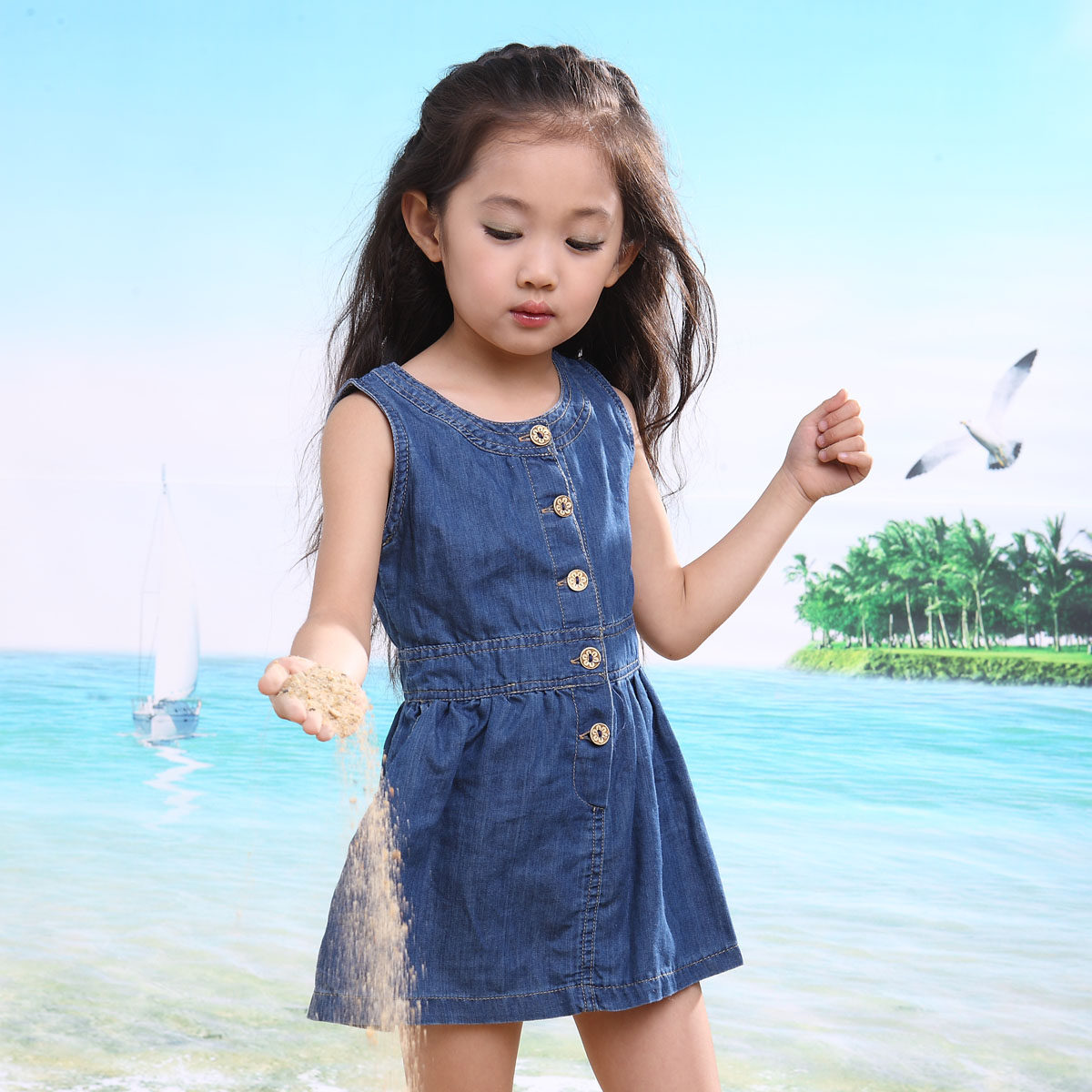 ZARA童装<em>女童牛仔裙</em>薄夏季儿童连衣裙韩版夏