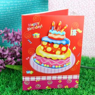  韩国创意 音乐贺卡批发 热销高档立体可爱生日贺卡 明信片 卡片