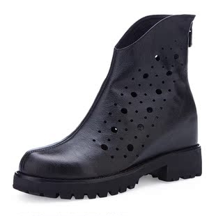  夏季单靴马丁靴骑士女靴机车靴欧美英伦风短靴踝靴时尚镂空洞洞鞋