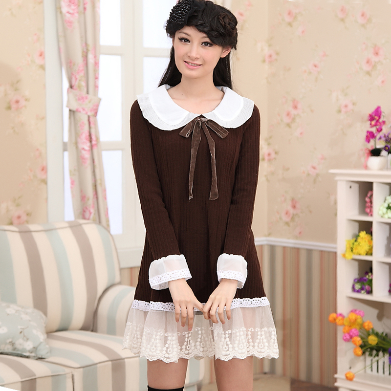 复古女装蕾丝娃娃领长...