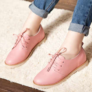  春季新款女鞋单鞋英伦系带皮鞋内增高真皮女式休闲鞋韩版潮流