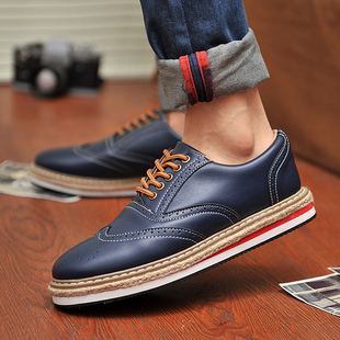  英伦春季新款韩版男鞋子 时尚潮流松糕休闲鞋 磨砂皮厚底板鞋