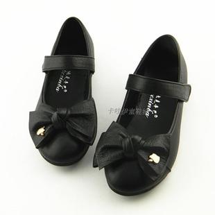  限时折扣 秋最新款蝴蝶结韩版正品真皮女童鞋儿童公主牛皮单皮鞋