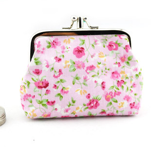  韩国小花双层零钱包搭扣银行卡包硬币包钥匙包女士小包妇女节礼品