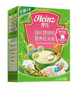  亨氏 强化铁锌钙营养奶米粉 225克 添加辅食初期-36个月 宝宝辅食