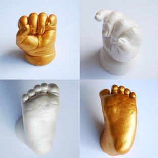 Hand ink baby hand and footprint baby stereo prints mud MAKROLON model of powder + fingerprint foot powder
