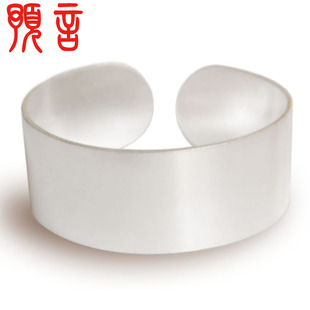  预言新款手工999千足银 直版光面纯银手镯宽时尚个性手镯女男欧美