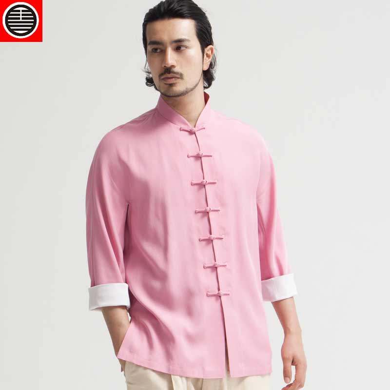 Hua Sheng of China wind nine-day cicada shell Tang decoration for men fashion wave of Chinese men's short sleeve summer clothes