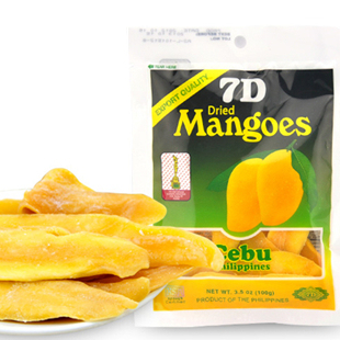  买4送1菲律宾特产mango干 进口零食7d芒果干 正品100g特价2件包邮