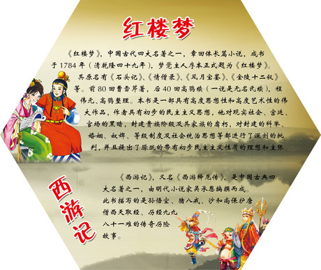 92墙纸画海报807校园文化中国古代四大名著红