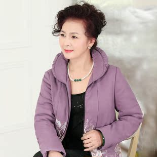  涛芳之恋ANYMO艾茉原创妈妈装中老年女装冬装枕头领刺绣棉服A151