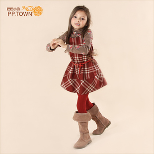  新年[PPTOWN]新款 女童背心裙 儿童苏格兰学院风连衣裙0609