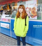 2013时尚韩版恩典大码女装薄款帽衫荧光绿卫衣外套  特价包邮