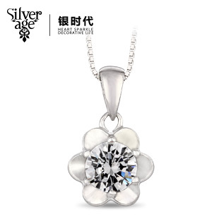 银时代专柜正品【爱恋花】花朵项链 925纯银饰品 吊坠首饰 女 银时代专柜正品【爱恋花】花朵项链 925纯银饰品 吊坠首饰 女