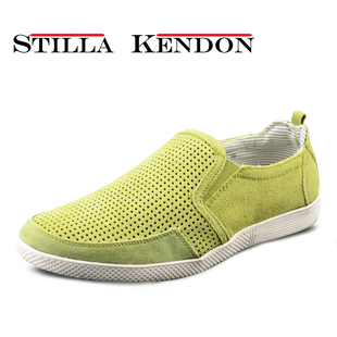  肯顿新春韩版透气真皮套脚板鞋潮流英伦风休闲男鞋驾车鞋单鞋350