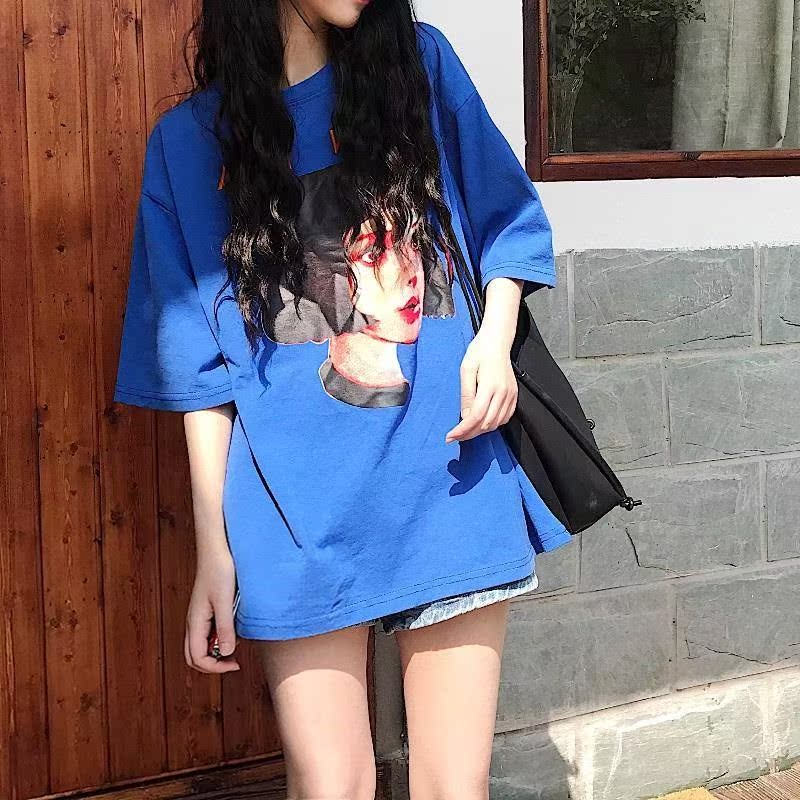 藍色T恤女下身失蹤上衣超火蹦迪BF潮INS短袖2019新款寬松韓版嘻哈在類目 戶外/登山/野營/旅行用品, 戶外服裝, 抓絨衣褲, 抓絨衣褲套裝中 - 來自Buy2taobao.com提供專業的淘寶代購服務