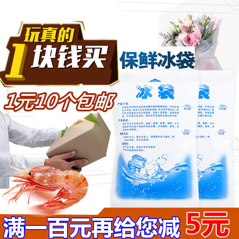 注水冰袋400200ml冰袋保鲜冷藏食品快递冷敷冰包反复水产海鲜包邮