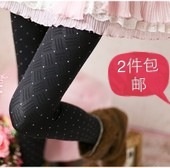  春夏秋女款天鹅绒显瘦性感靓丽连裤袜格子点点打底连裤袜袜子