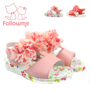  富罗迷 夏款 童鞋 女童凉鞋 羊皮绣花凉鞋公主鞋 韩版 潮儿童