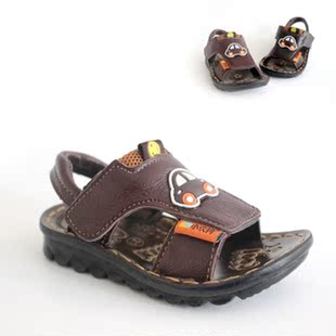  夏季新款儿童凉鞋男宝宝沙滩鞋幼儿皮革拼接小中童鞋品牌特价