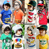 taobao english Summer 2013 Korean version of the new cartoon Boys Girls baby Children's short-sleeved T-shirt TX-1799